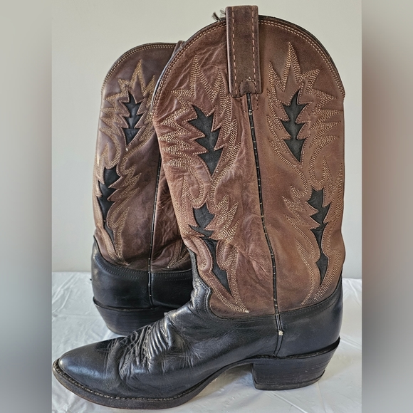 Dan Post Mens Leighton Brown and Blue Leather Western Boots